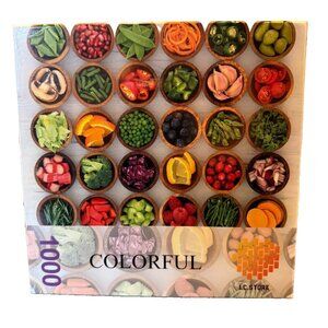 I.C. Store 1000 piece Jigsaw Puzzle Colorful chopped fruits veggies SEALED NEW